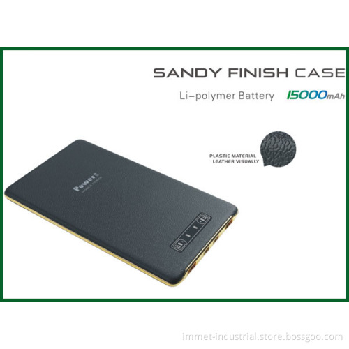 5000mAh Factory OEM Leather Portable Mobile Power Bank with LED Light